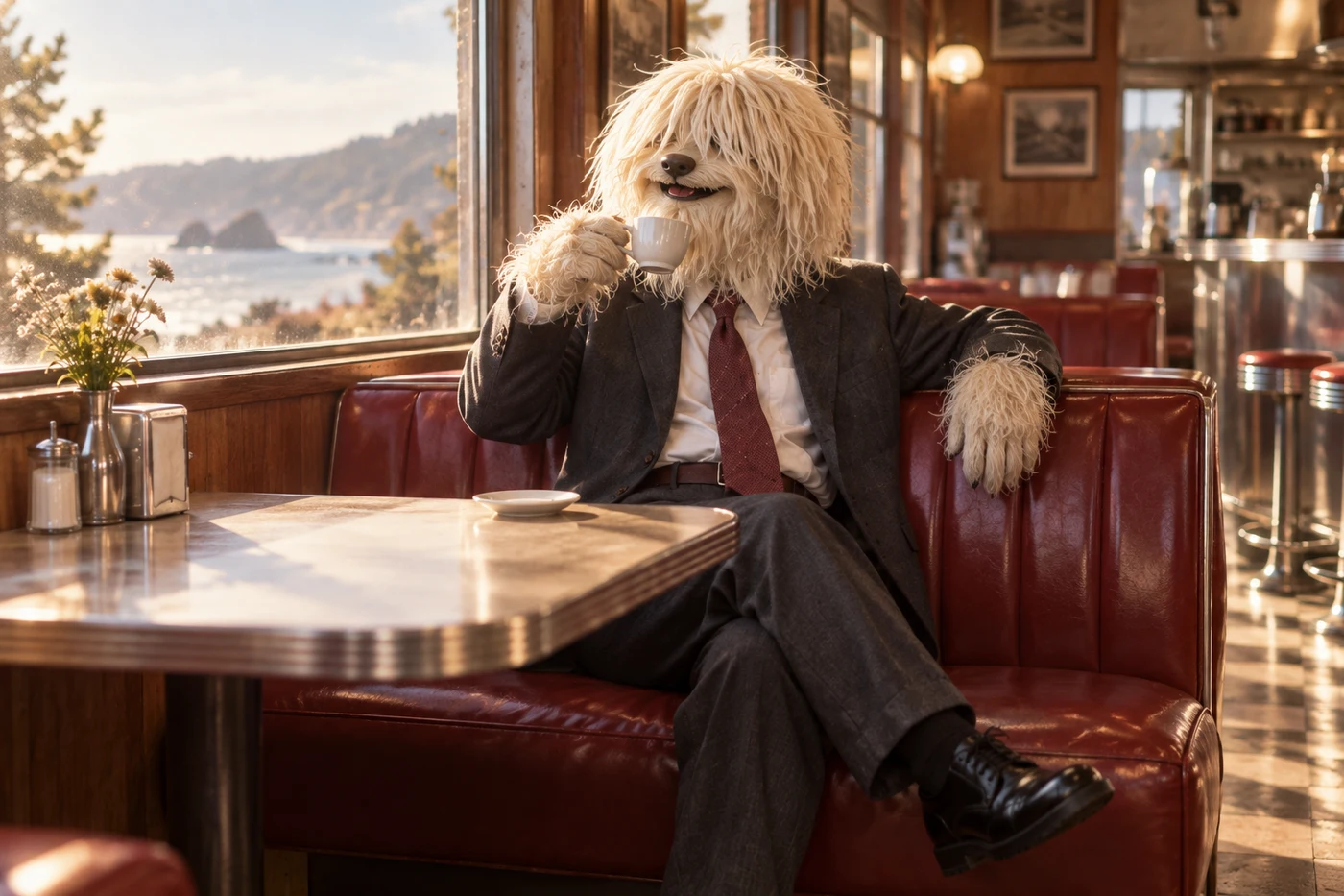 Off Duty at a diner